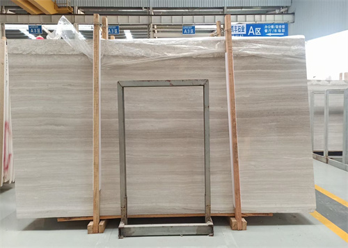 China White Wood Marble Slab