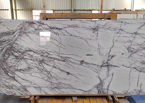 Beautiful Turkey Stone  Lilac White Marble Slab Booked Slabs