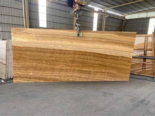 China Yellow Wooden Marble Slabs